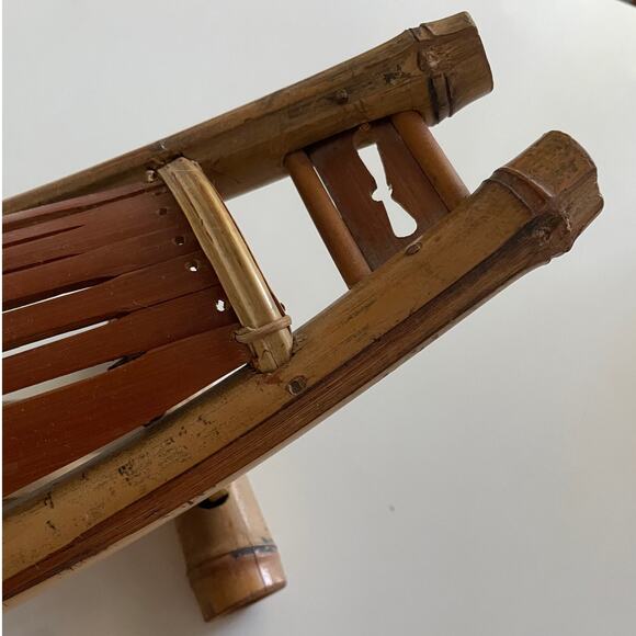 Antique Folding Bamboo Japanese or Chinese head rest (possible Takamakura?) - Picture 8 of 10